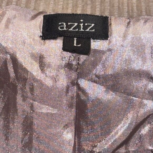 Y2K AZIZ Brown Tan Embroidered Corduroy Crop Jacket Coat women's size Medium - Picture 3 of 9